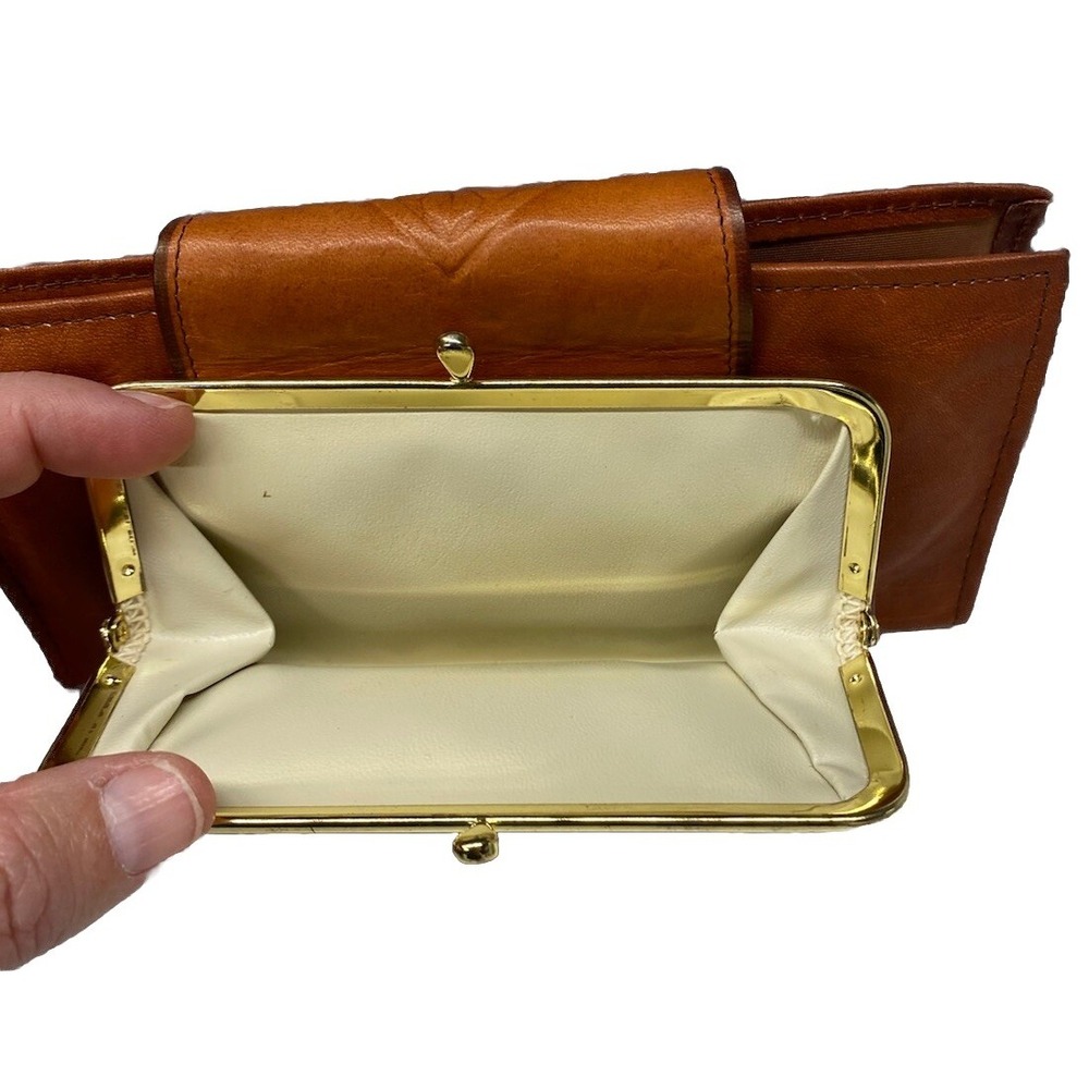 Vintage Brown Leather Embossed Amity Wallet Coin Purse - Picture 5 of 5